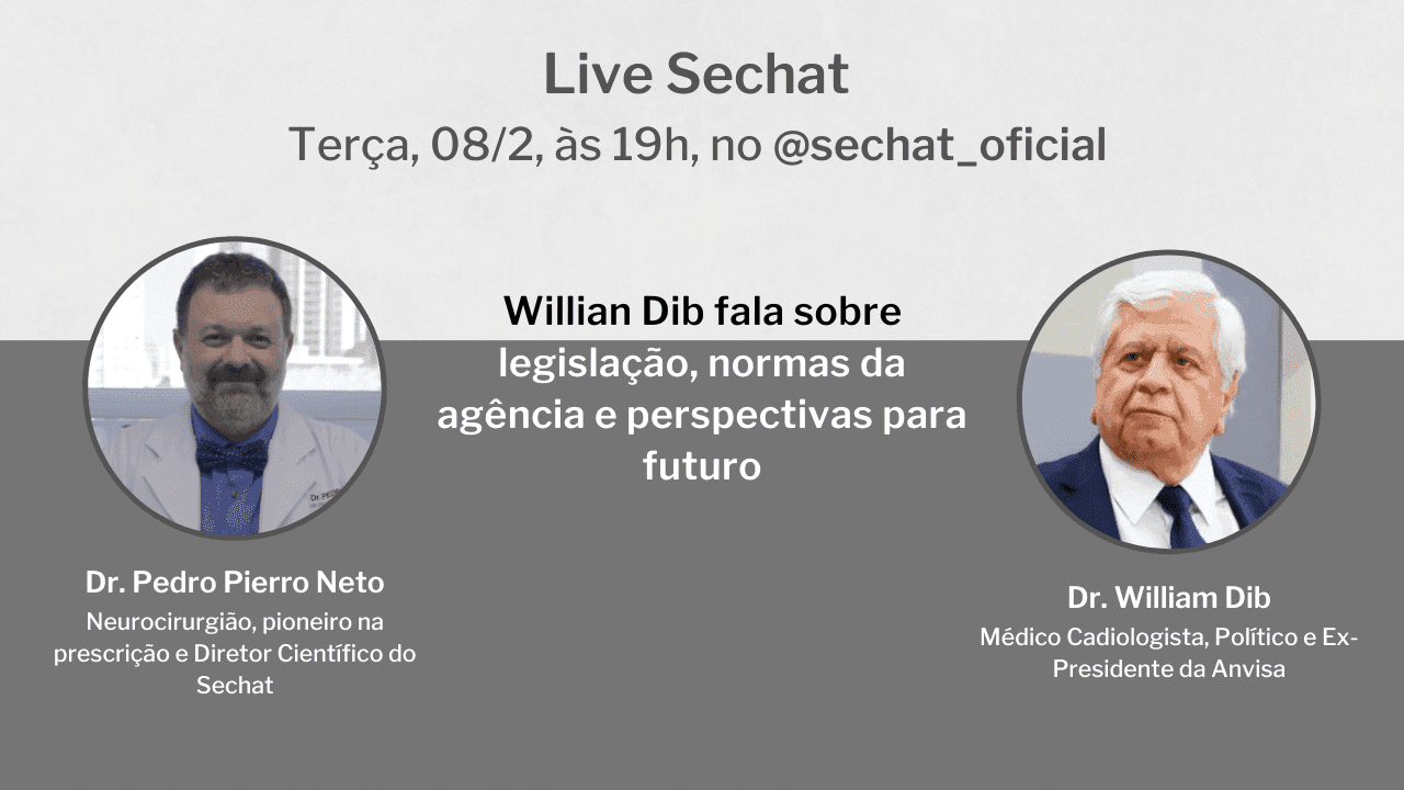 Tomorrow's live features Dr. William Dib, physician, politician, and former president of Anvisa