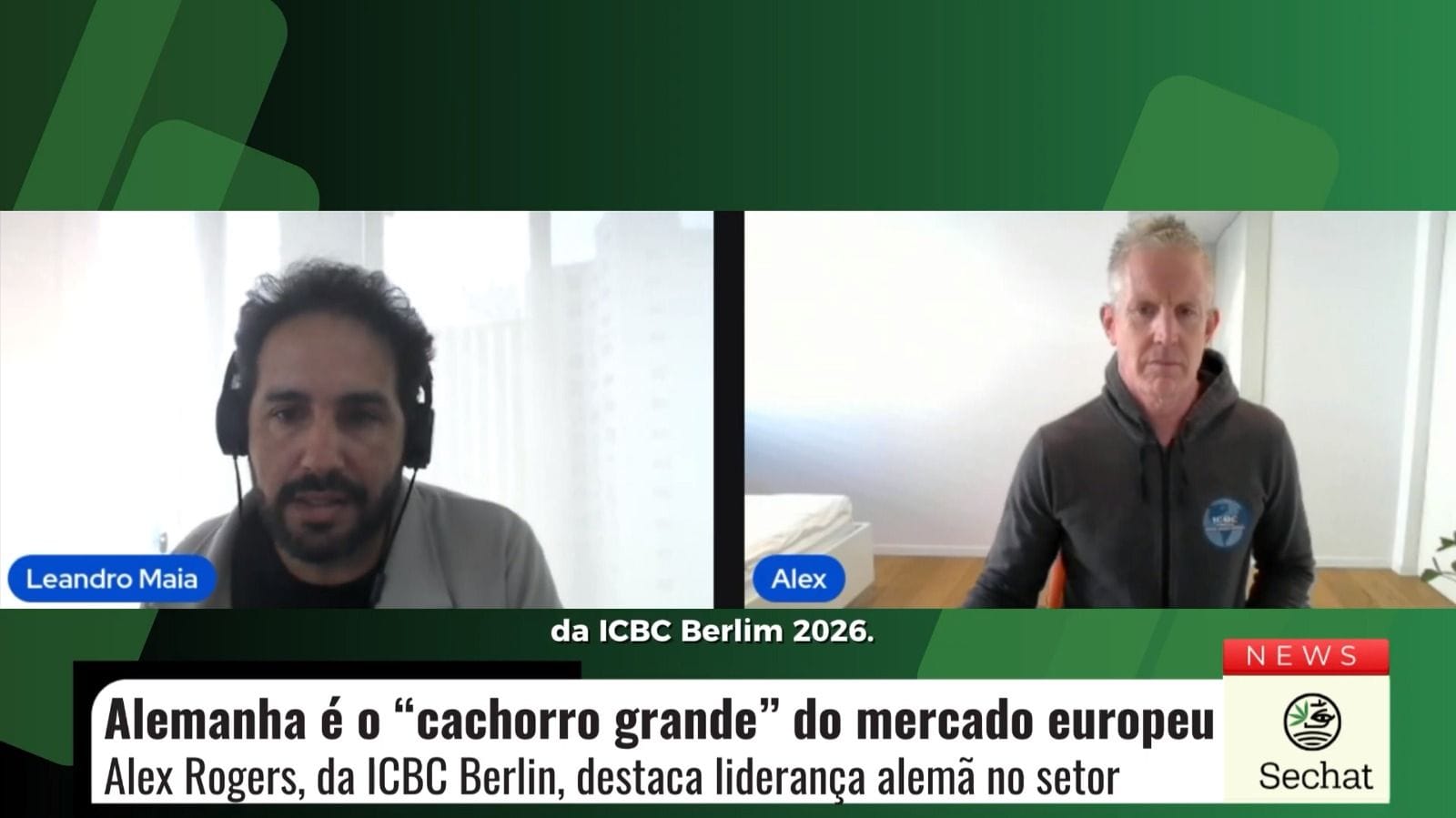 Alex Rogers durante o ICBC Berlin fala sobre o protagonismo da Alemanha no mercado europeu de cannabis e projeções bilionárias para 2026