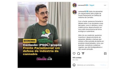 Câmara de Florianópolis analisa criação de Frente Parlamentar em Defesa da Cannabis Industrial
