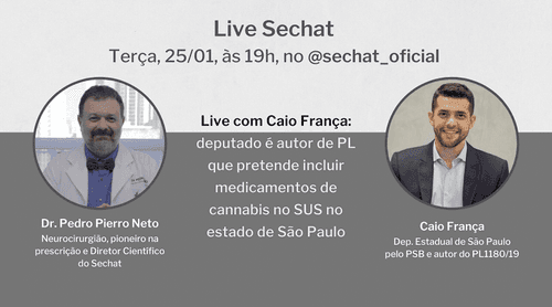 Live com Caio França: deputado é autor de PL que pretende incluir medicamentos de cannabis no SUS no estado de São Paulo